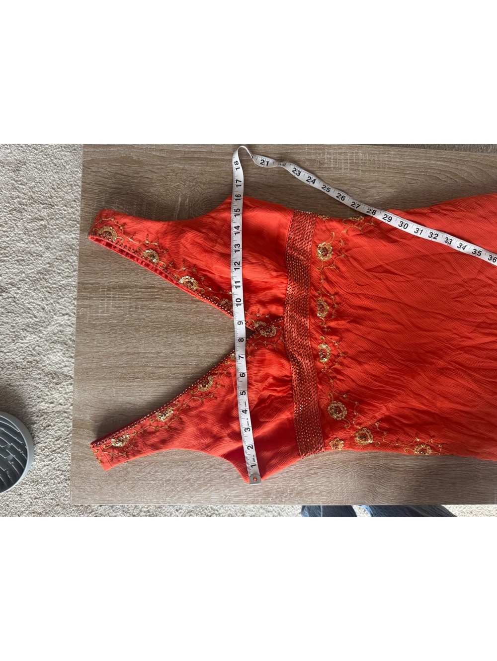 NWT DEADSTOCK Y2K Fairy Silk Beaded Orange Euro Dress Laundry by Shelli Segal - Picture 12 of 13